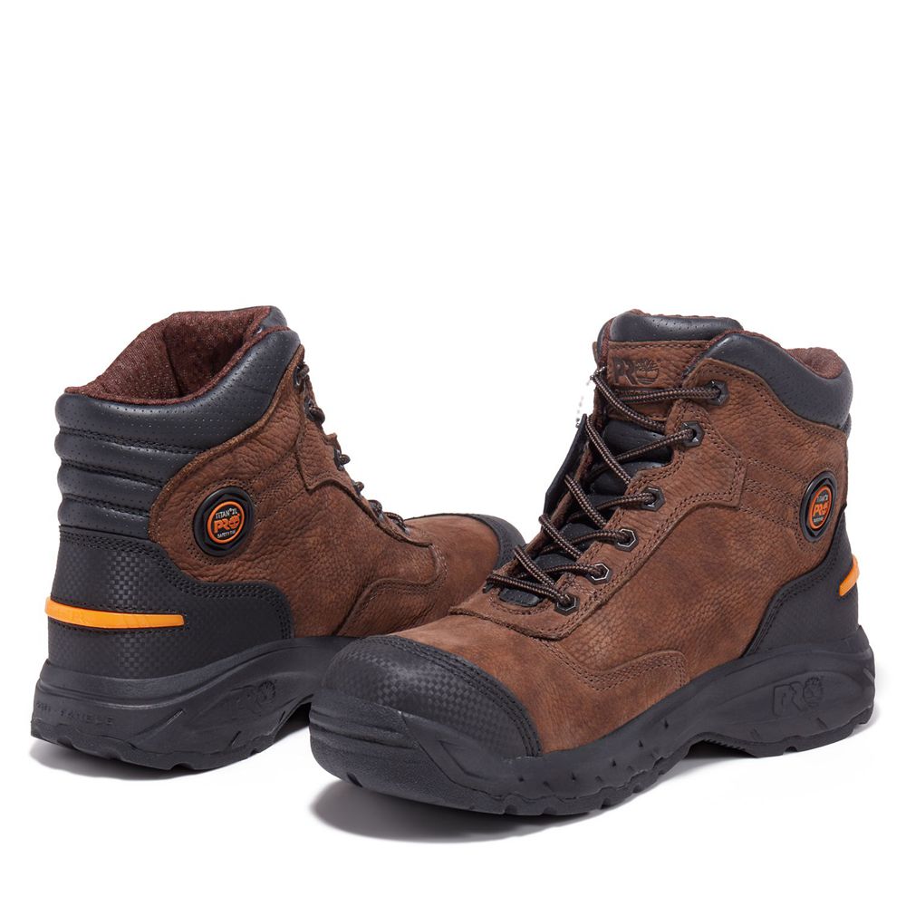 Botas de Trabajo Timberland Hombre Pro® Endurance 6\" Titan® Xl Safety Toe Marrones/Negras - Chile FY